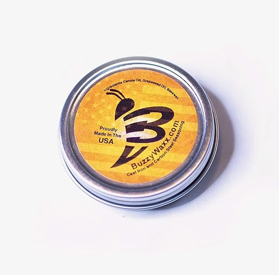 BuzzyWaxx Original Blend Cast Iron Seasoning Wax (2oz) Natural Beeswax Conditioner for Skillets, Carbon Steel & Cookware Made in USA