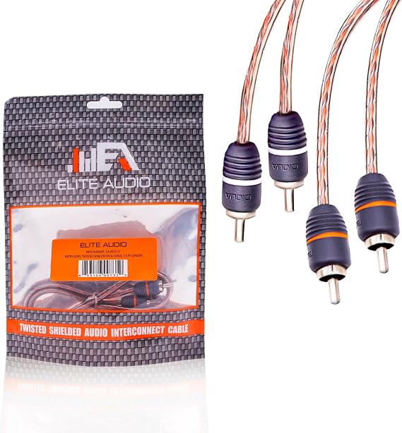 EA-RCA1.5 Standard 2-Ch RCA Cable - 1.5ft. Male to Male Twisted Wire Pair with Noise Reduction