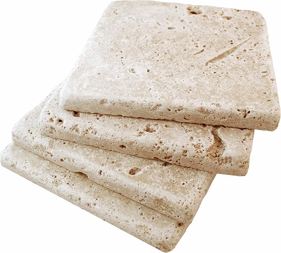 Walnut 4x4 Tumbled Travertine Floor Backsplash Tile 9 Piece Pack