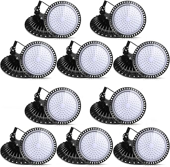 Viugreum UFO LED High Bay Light 500W 50000LM 5500K UFO Light Warehouse Lighting IP65 Waterproof LED Lights Commercial Bay Lighting for Garage Factory Workshop Gym(10Pack)