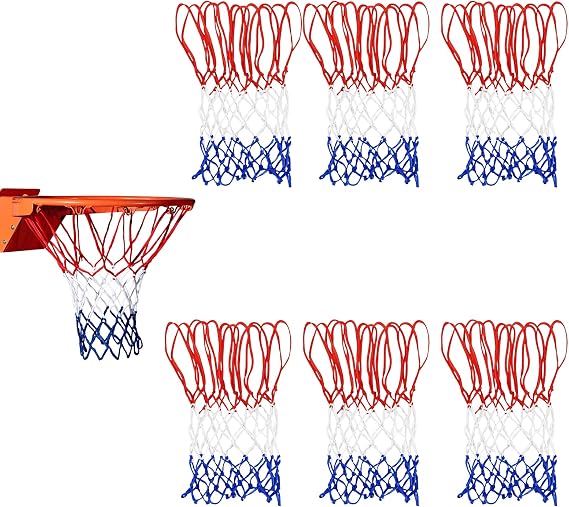 6 Pcs Mini Basketball Nets Replacement,Replacement Nets for 8 Loop Mini Basketball Hoops 8 Inch to 10.25 Inch Rims Indoor Outdoor Weatherproof Durable Nets for All Weather Use