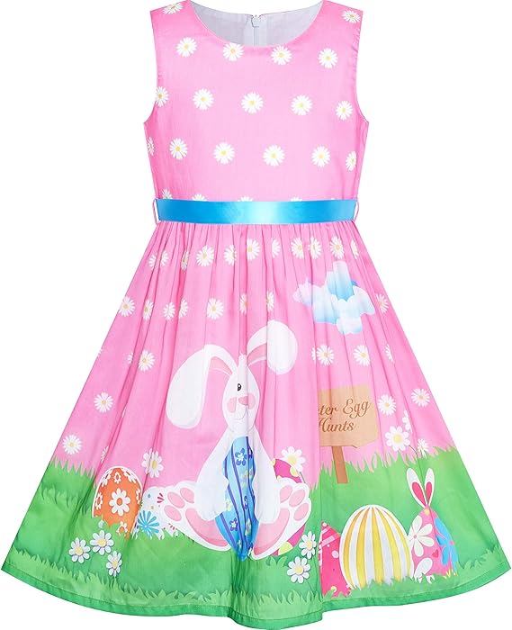 Sunny Fashion Girls Dress Blue Flower Print