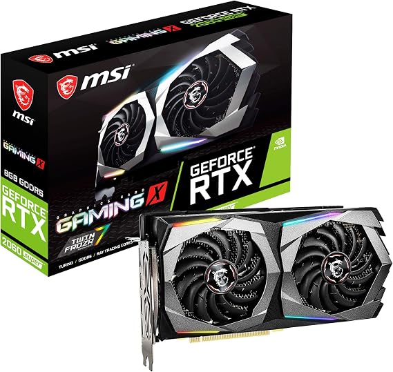 MSI Gaming GeForce RTX 2060 Super 8GB GDRR6 256-bit HDMI/DP G-SYNC Turing Architecture Overclocked Graphics Card (RTX 2060 Super Gaming X)