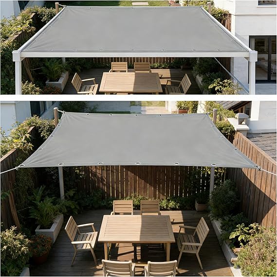 Waterproof Large Sun Shelter Sunshade - 0.5x3M Light gray - Rectangular Sun Shade Sail Protection Outdoor Canopy Garden Patio UV Block Party Canopy Pool Shade Sail Awning Camping Shelter