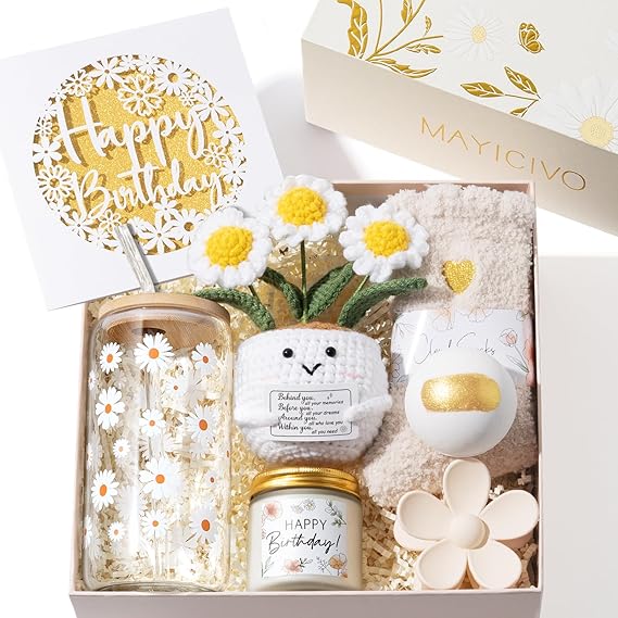 Unique Birthday Gifts Basket for Women Mom Sister, Happy Birthday Gifts Set | Best Friend Birthday Gifts Box for Women Friendship, Teen Girls Birthday Gift Ideas for Her Wife Girlfriend Daughter Grandma