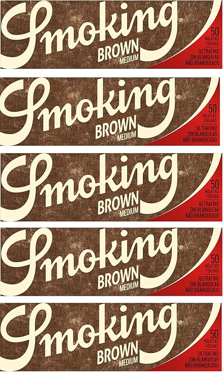 Smoking Rolling Papers Brown Unbleached 1 1/4 50ct (5 Booklets)