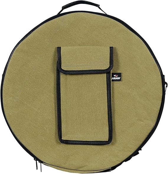 ARAW Shamanic Drums Bag, Bodhran Drum Bag, Handmade Frame Drum Bag, Drum Protection, Drum Cases, Tan Color (16 Inches X 3 Inches)