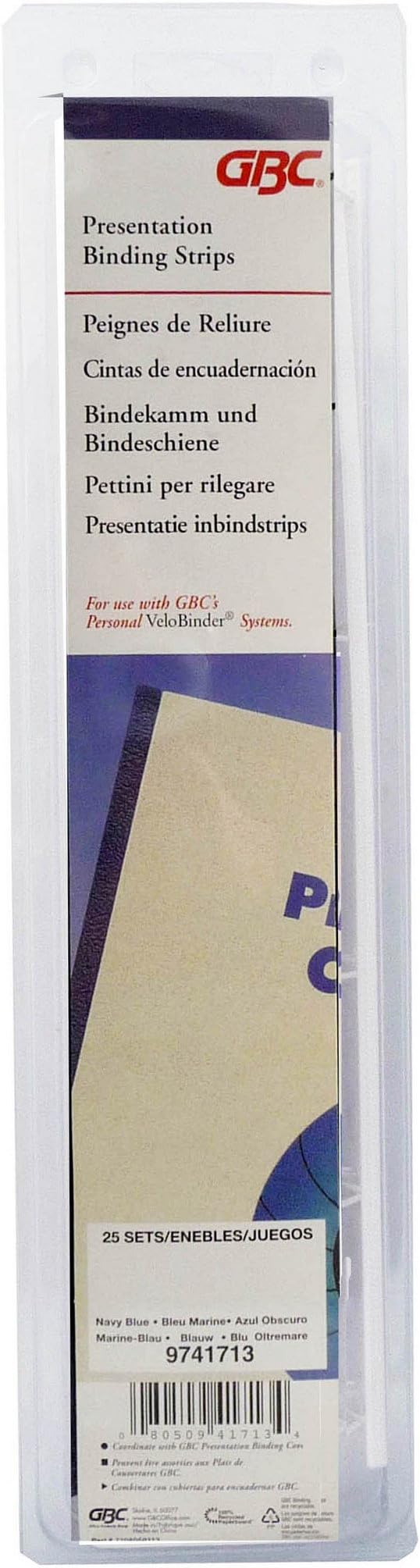 GBC VeloBind Binding Strips, 45 mm, 200 Pages, A4, White, Pack of 25, 9741639