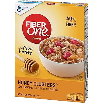 General Mills Cereals Fiber One Cereal, Strawberries and Vanilla Clusters, 13.2 oz