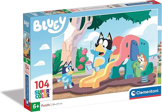 Clementoni - 27171 - Supercolor Puzzle Bluey - 104 Pieces - Jigsaw Puzzle for Kids Age 6 - Made in Italy