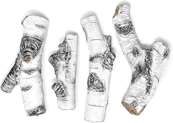 Midwest Hearth Gas Logs Deluxe Decorative Branch and Twig Set | Cast from Real Logs and Hand Painted in USA (Aspen 4-Piece)