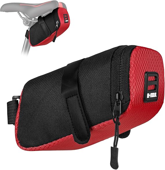 DiULi Bicycle Saddle Bag,Waterproof Bike Seatpost Bag,Cycling Accessories for Outdoor Cycling,Under Back Seat for MTB Road and Folding Bike,Red