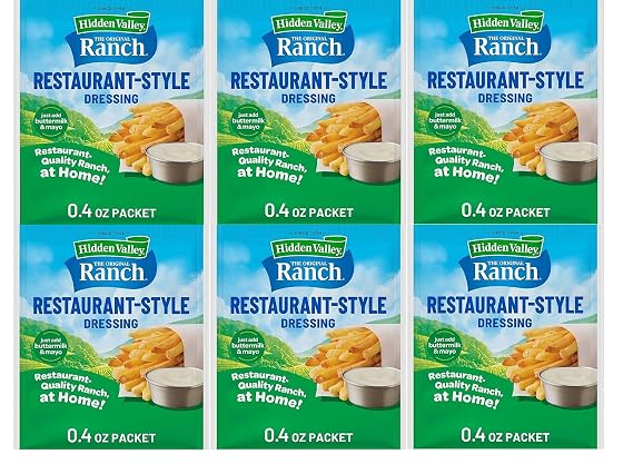 Hidden Valley Original Ranch Buttermilk Recipe Salad Dressing and Seasoning Mix, Six 0.40 Ounce Packets (2.4 Ounces Total)