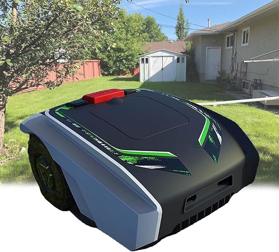 Robot Lawn Mower, Automatic Robot Lawn Mower with APP Control, Robotic Lawnmower, Automatic Charging, Path Planning, Collision Avoidance, Breakpoint Detection,Black