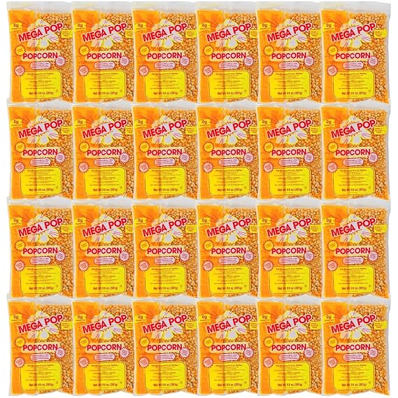 Mega-pop Popcorn 24 count, Oil and Salt Kit with Coconut Oil - Flavored Popcorn - Butter Corn/Oil/Salt Kits,10.6 oz