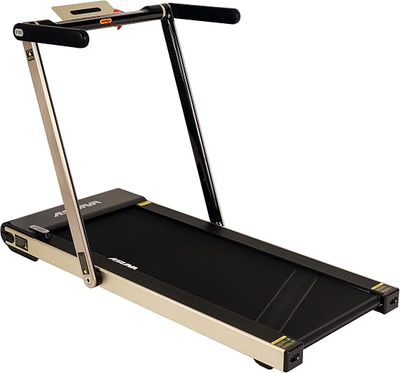 Sunny Health & Fitness Slim Foldable Treadmill Fully Assembled, 17.7" x 49" Non-Slip Running Surface, 2.5 HP Motor, Speeds up to 8 MPH, Shock-Absorption, Device Holder, Digital Monitor, Easy Storage