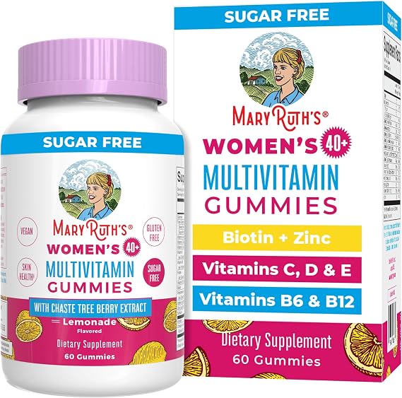 MaryRuth's Multivitamin for Women 40+ | Sugar Free | Vegan Womens Vitamins | Immune Support | Daily Women's Multivitamin + Chasteberry | Hair, Skin and Nail Gummy Vitamins for Women | 60 Count | Sugar Free, 60 Count, Immune Support