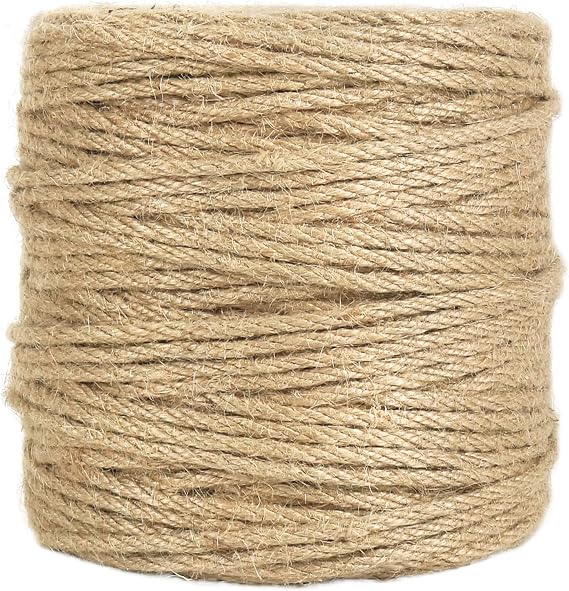 Tenn Well 328ft 4mm Jute Twine Thick for Crafts Gift Wrapping