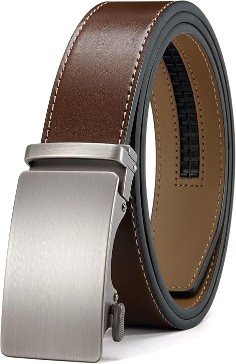 CHAOREN Mens Leather Ratchet Belt - 1 3/8" for Dress Pants