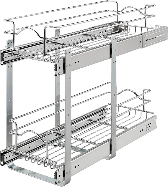 Rev-A-Shelf 2-Tier Pullout Organizer for Kitchen Cabinets, 9" x 22"