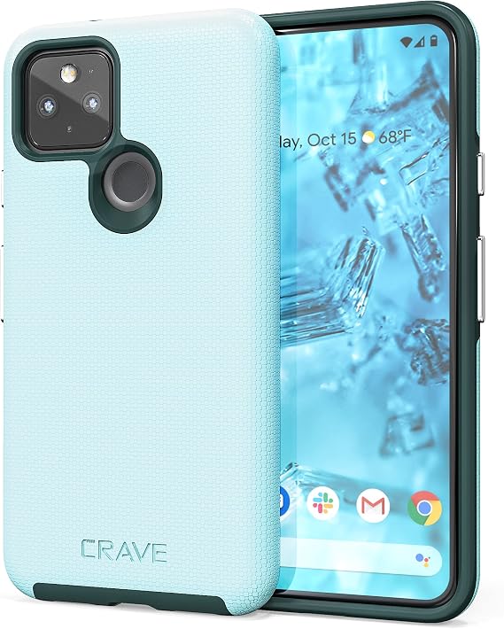 Crave Dual Guard for Google Pixel 5 Case - Aqua | Designed for the Google Pixel 5. Dual Layer Everyday Protection with a Textured Grip.