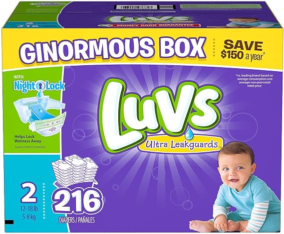 Luvs Diapers, Size 2, 216 Count