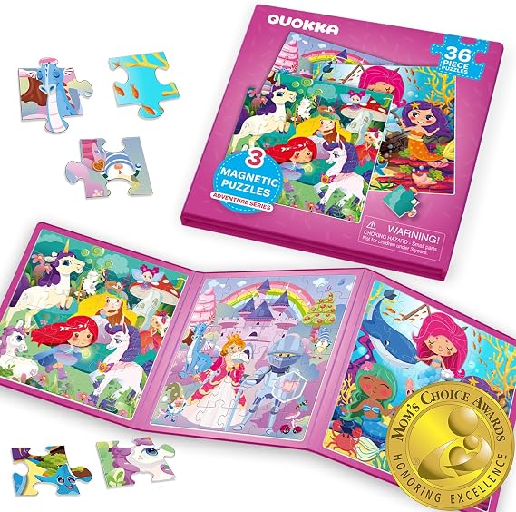 36 Pieces Sudoku Toddler Puzzles Ages 2-4 Princess Unicorn Mermaid Travel Games for Kids 4-6 Car Airplane Road Trip Game