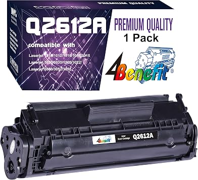 4Benefit Compatible 12A 2612A Q2612A Toner Cartridge Used for HP Laserjet Laserjet Pro 1010 1012 1018 1020 1022 1022n 3015 3030 3050 3052 3055 M1319F Printer 1-Pack, Black