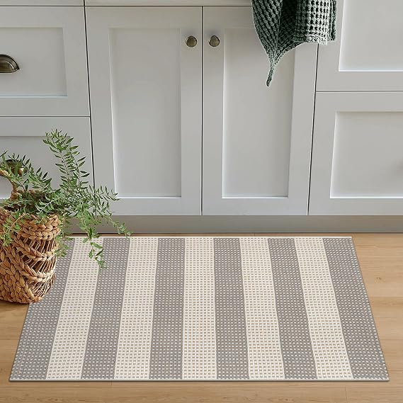OJIA Front Door Mat Outside Entrance 24"x36" Striped Small Outdoor Rugs