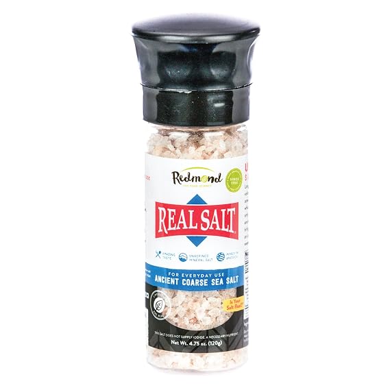 Redmond Real Sea Salt - Natural Unrefined Organic Gluten Free, Coarse Salt with Coarse Grinder (Original)