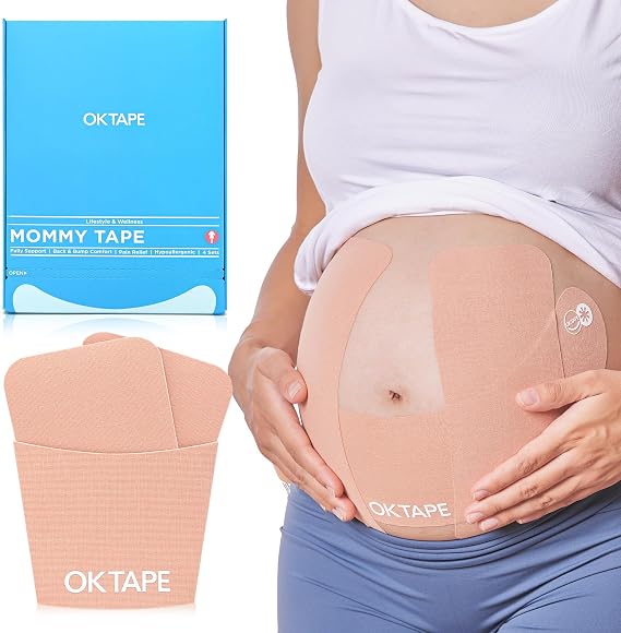 OK TAPE Pregnancy Belly Band Tape, for Belly Pain, Back Pain Relief