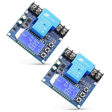 2PCS Low Voltage Cutoff Controller DC 6-60V 30A Low Voltage Disconnect Charging Discharging Protection Module with LCD Display Controller Protection Switch Module