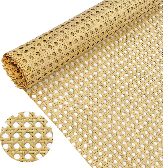 Plastic Rattan Webbing Roll, 16x20'' Faux Cane Sheet Weaving Material, PE Rattan Mesh Caning Repair Supplies for DIY Projects Furnitures Chairs Cabinets Beds