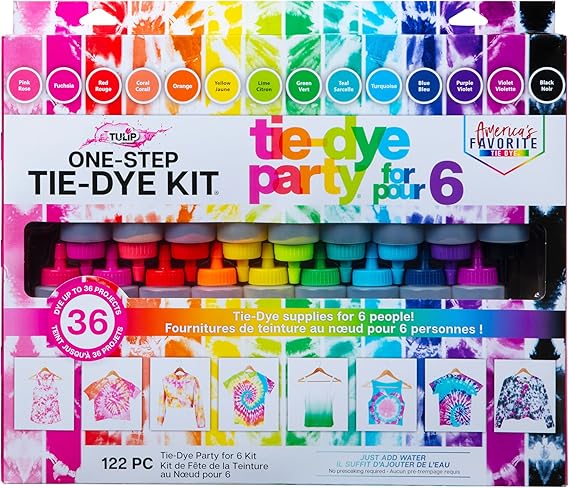 Tulip One Step Tie Dye Kit: Tie Dye Party Supplies, 18 bottles
