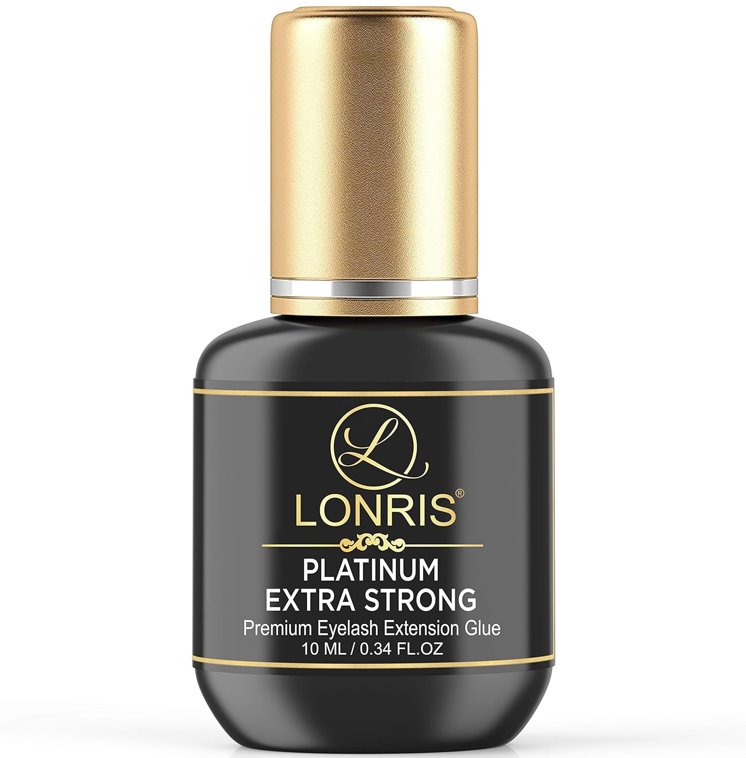8-9 Weeks RetentionVolume Eyelash Extension GluePlatinum Extra Strong LONRIS Lash  0.5-1 Sec Drying timeMaximum BondingSemi-Permanent Extensions SuppliesProfessional Use Black Adhesive 10 ML