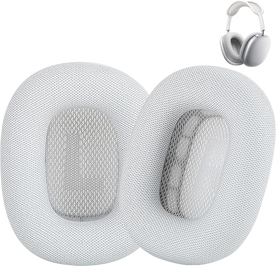 Replacement Ear Cushions for AirPods Max 1 Over-Ear Headphones, Protein Leather Covered Earpads with Memory Foam and Magnet (Silvery)