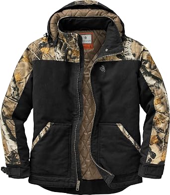 Legendary Whitetails Mens Winter Coat Quilted Canvas Water Repellent Insulated Workwear Jacket