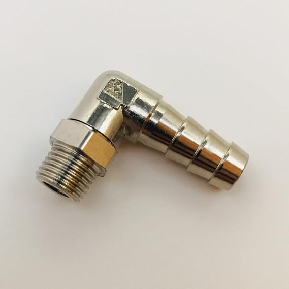 5/16" Barb to M12 M12X1.25 Male Metric 90 Elbow Swivel Rotating 360 Fitting