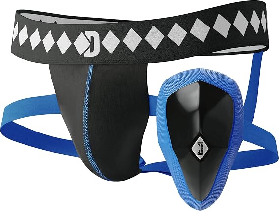 Jock Strap + Athletic Cup for Men | 4-Strap No Shift Athletic Supporters for Men with Cup for MMA, Boxing, Muay Thai, Wrestling, Jiu Jitsu | High Impact Sports Jockstrap with Cup