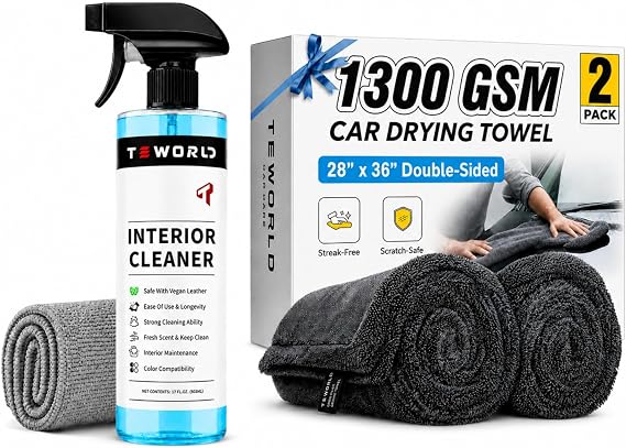 Tesla Interior Cleaner & 2 Pack Car Drying Towel Bundle