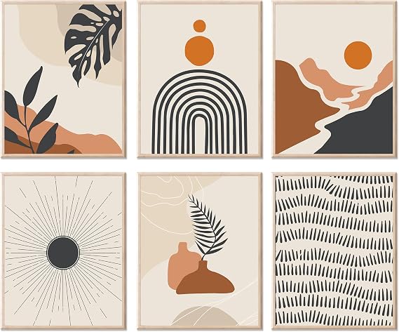 Boho Wall Art Prints, Boho Wall Decor, Boho Posters for Bedroom Living Room Home Office Bathroom,Unframed 8"x10"