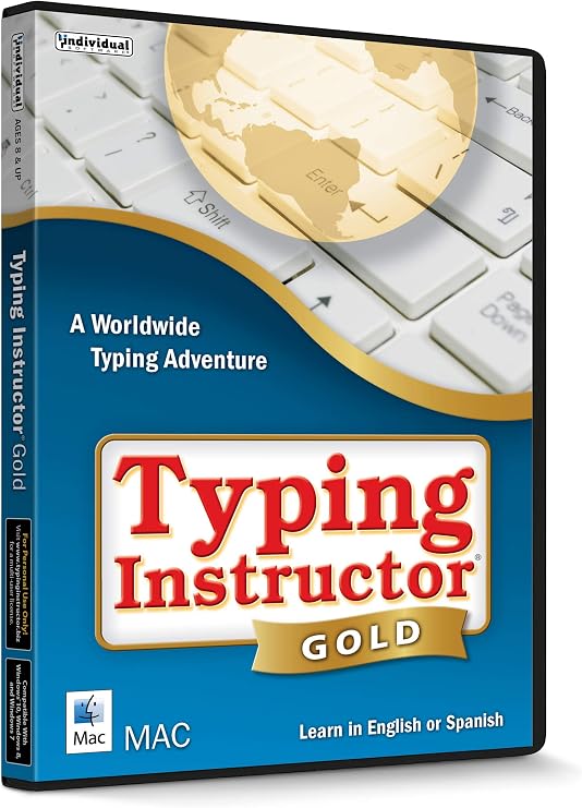Typing Instructor Gold - Mac - Typing Training for Kids and Adults to Learn to Type or Improve their Typing Skills - Teaches Keyboard Basics Following One of 20+ Skill-Appropriate Typing Plans - CD