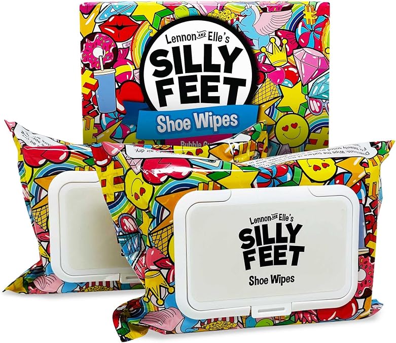 Shoe Cleaner Wipes Bubble Gum Scented for Sneakers, White Shoes, Leather