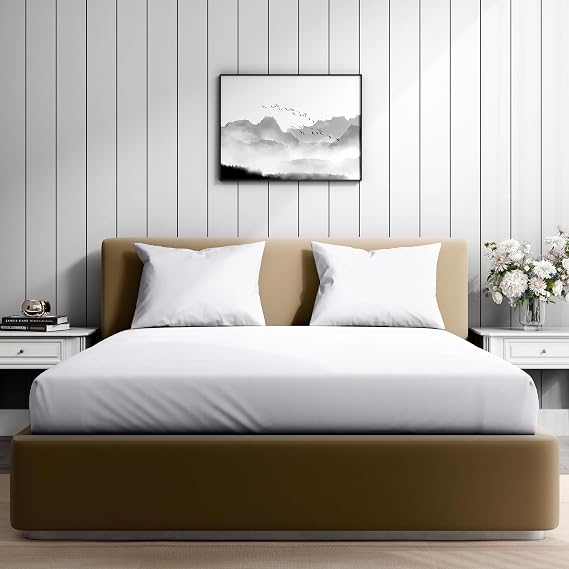 Wakefit 100% Organic Cotton Twin Sheets Set||400TC 4Pc Breathable Bed Set, Dorm Room Essentials with 15 Inch Deep Pocket Fitted Sheet - White