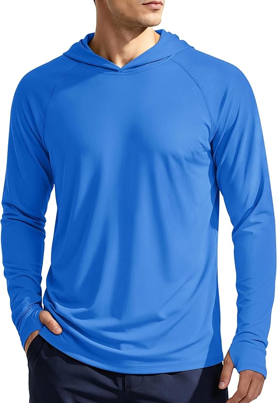 KEFITEVD Men's Sun Hoodie Long Sleeve Fishing UPF 50+ SPF Quick Dry Shirts