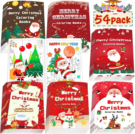 Mczan 36 Pack Christmas Holiday Coloring Books for Kids, Xmas Party Favors Gifts, Xmas Holiday Stockings Goodie Bags Stuffer Filler Party Supplies for School Classroom Activity