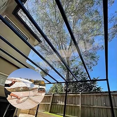 Polycarbonate Roofing Sheets,1.7mm Outdoor Waterproof Transparent Plastic Panels,Easy to Bend and Cut Roof Panels,Glassfiber Sheet,Cold Framed Replacement Panels Size : 0.8x1m2.6x3ft
