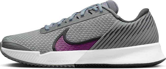 NikeCourt Air Zoom Vapor Pro 2 Men's Clay Tennis Shoes (DV2020-006, Smoke Grey/Dark Smoke Grey/Black/Sangria) Size 10.5