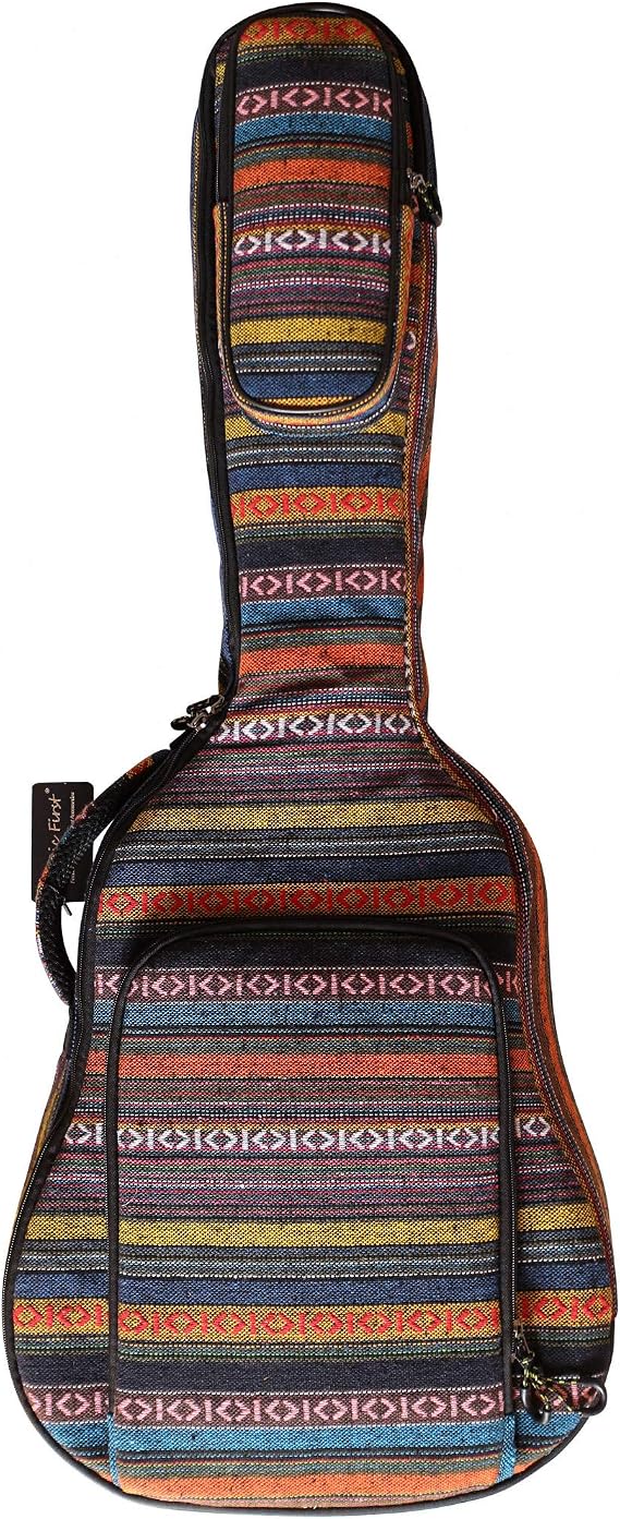 MUSIC FIRST 0.9" (23mm) Padded Country Style 36 inch Soft Guitar Case, Travel Guitar Bag, 36" Guitar Backpack (FIT FOR 36~37 inch, 3/4 Junior Size GUITAR, CHECK PHOTO No.2 AND MEASURE YOUR GUITAR!)