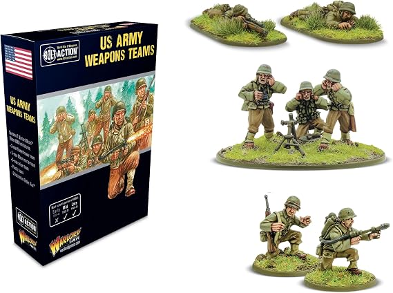 Warlord Games US Army Weapons Teams - 28mm Scale Miniatures for Bolt Action Highly Detailed World War 2 Miniatures for Table-top Wargaming